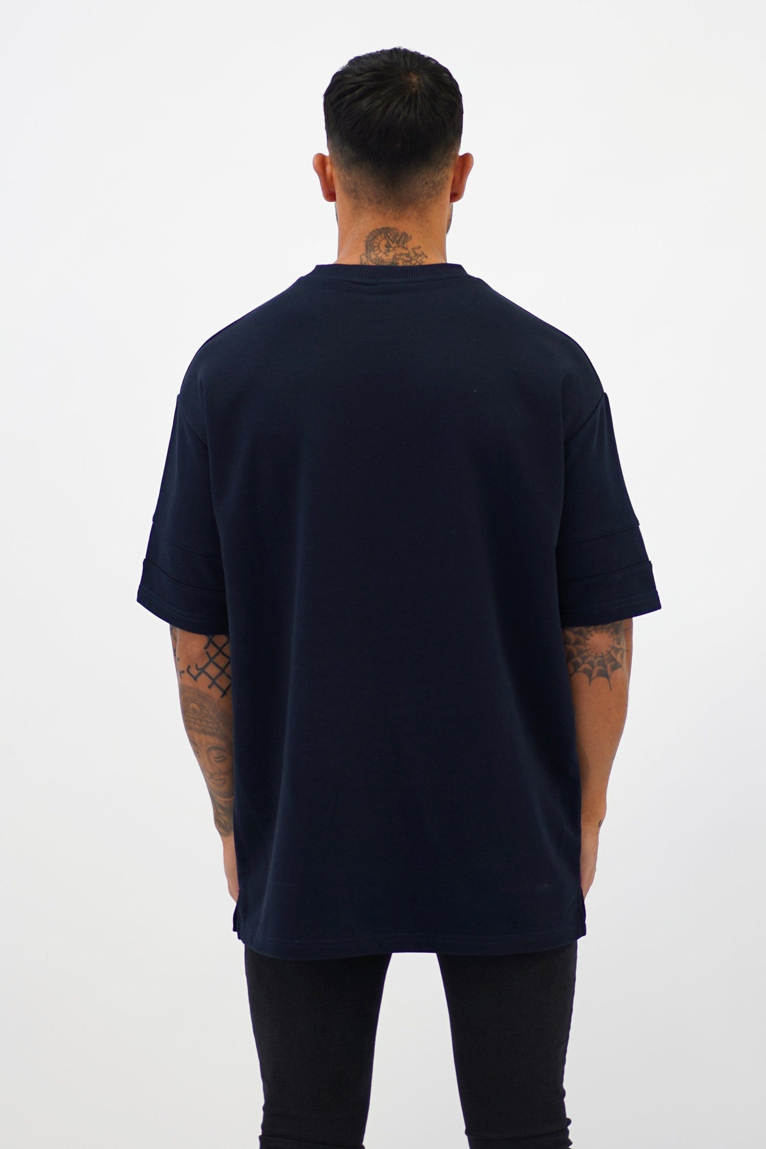Navy Blue Oversized T-Shirt back - Vevere