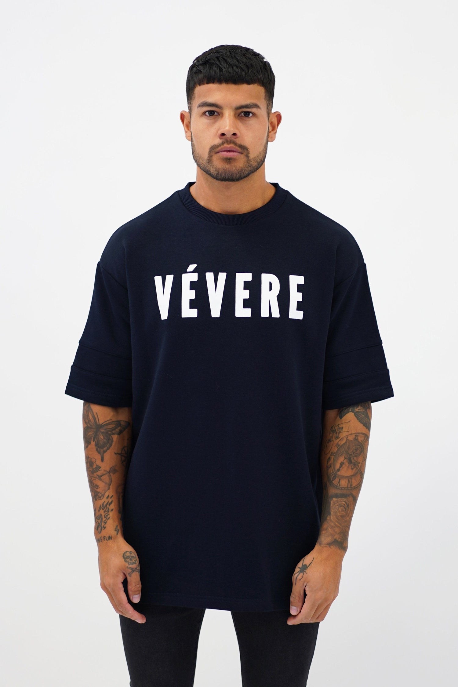 Navy Blue Oversized T-Shirt front 2 - Vevere